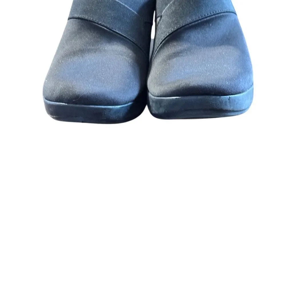 Crocs Dual Comfort Busy Day Black Wedge Loafers Size 10 Slip On Comfort Shoes